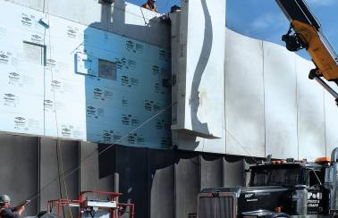 Clayton Reservoir construction precast panel