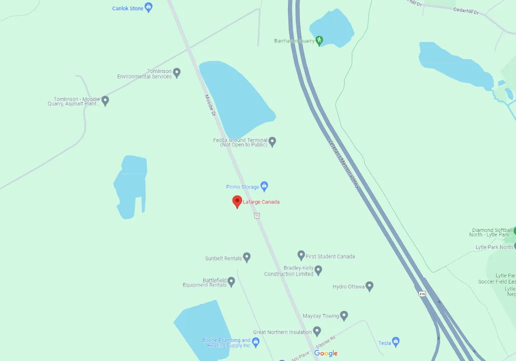 Lafarge 998 Moodie Drive Map