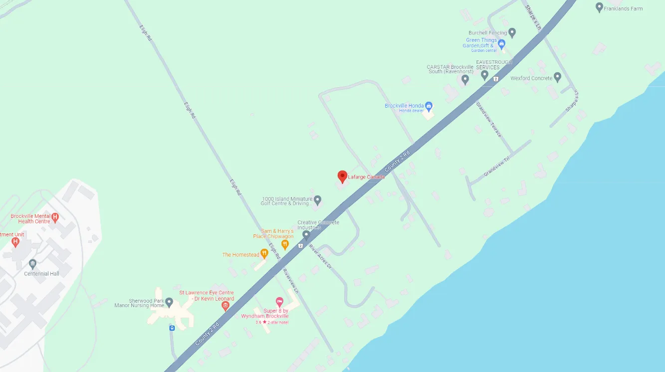 Lafarge Brockville Readymix Map