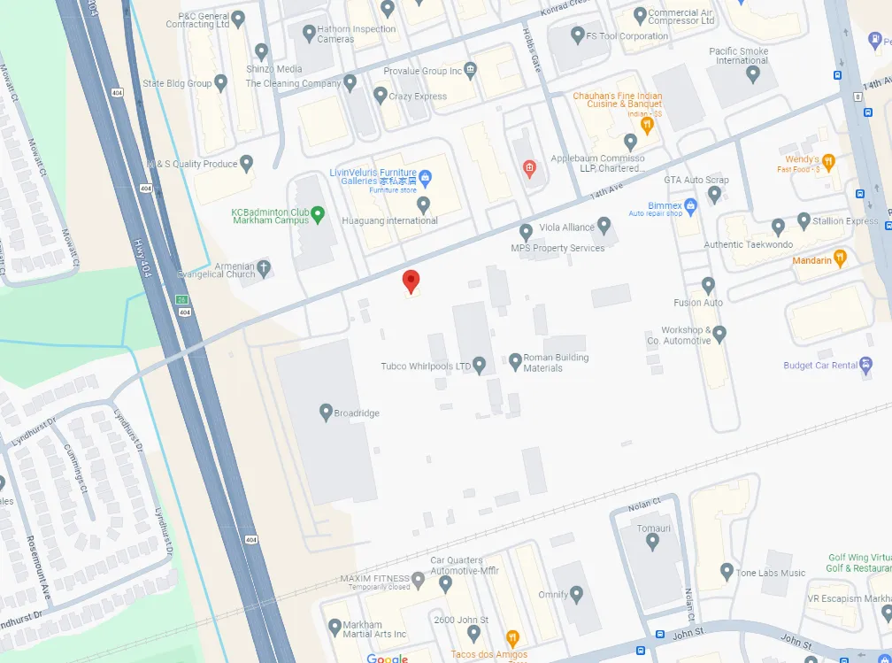 Lafarge Markham Depot Map