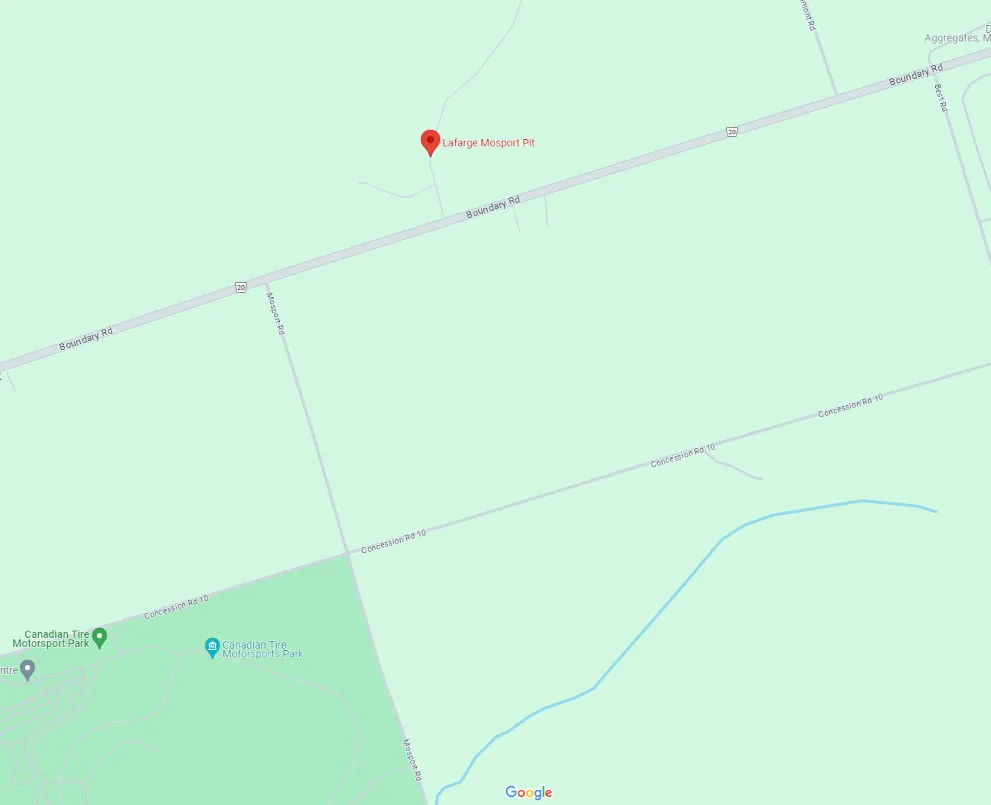 Lafarge Mosport Pit Map