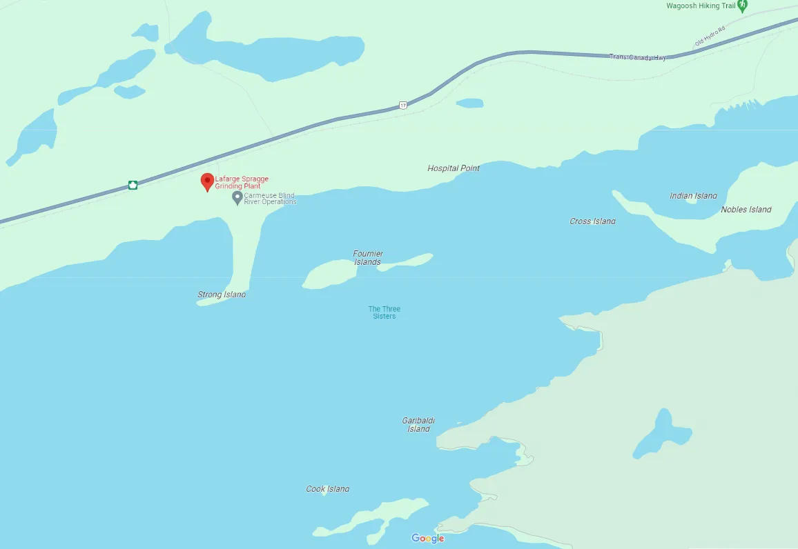 Lafarge Spragge Slag Map