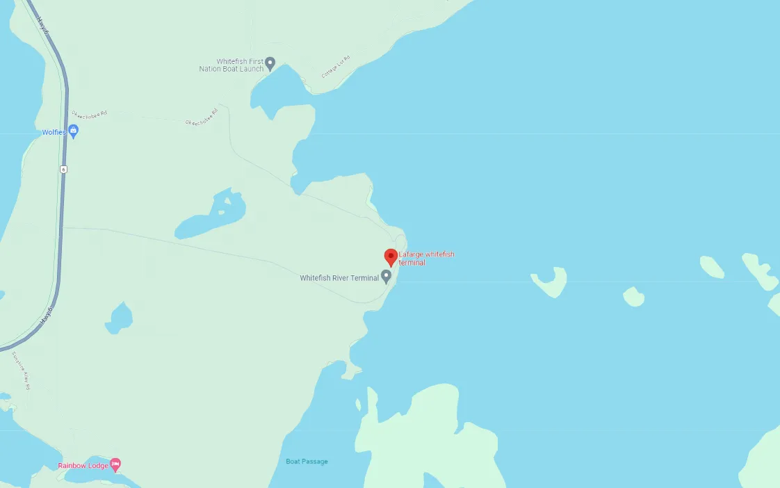 Lafarge Whitefish Terminal Map