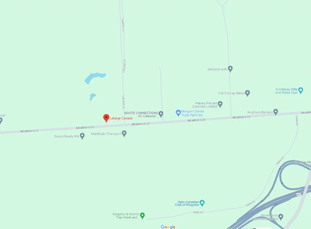 Lafarge McAdoo Street Map